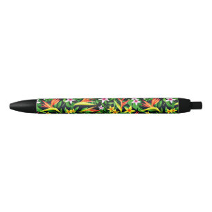 Watercolor Flowers And Fruit Floral Pattern-23768 Black Ink Pen
