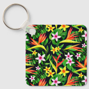 Watercolor Flowers And Fruit Floral Pattern-23768 Key Ring