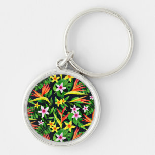 Watercolor Flowers And Fruit Floral Pattern-23768 Key Ring