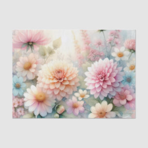 Watercolor Flowers and sea and seashells on beach  Tissue Paper