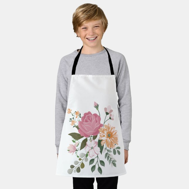 Watercolor flowers apron (Worn)
