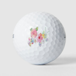 Watercolor Flowers Art Golf Balls