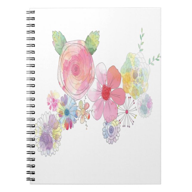 Watercolor Flowers Art Notebook (Front)