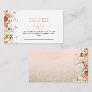 Watercolor flowers baby in bloom baby shower diape enclosure card