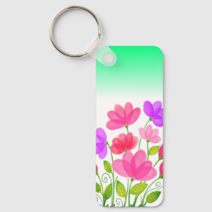Watercolor Flowers Banquet Design-42704 Keychain