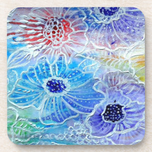 Watercolor Flowers Beverage Coaster
