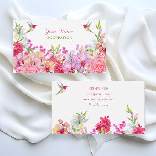 Watercolor Flowers Bird garden Business Card