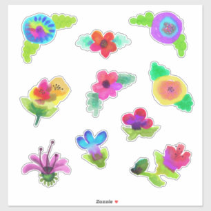 Watercolor Flowers Boho Style