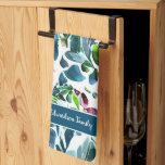 Watercolor flowers botanical pattern monogram name tea towel<br><div class="desc">Watercolor flowers botanical pattern,  personal Kitchen towel
You can personalise it and add your name.</div>