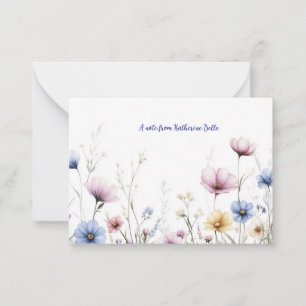 Watercolor Flowers Bottom Border Wildflowers Card