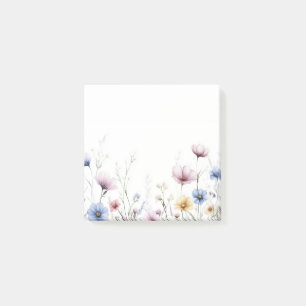 Watercolor Flowers Bottom Border Wildflowers Post-it Notes