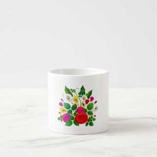Watercolor Flowers Bouquet-47149 Espresso Cup