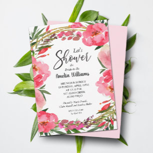 Watercolor Flowers Bridal Shower Invitation