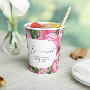 Watercolor flowers - Bridal shower Paper Cups