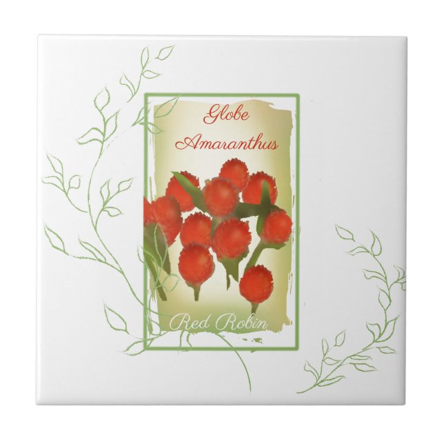 Watercolor Flowers Ceramic Tile (Front)