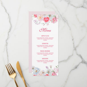 Watercolor Flowers Classic Menu
