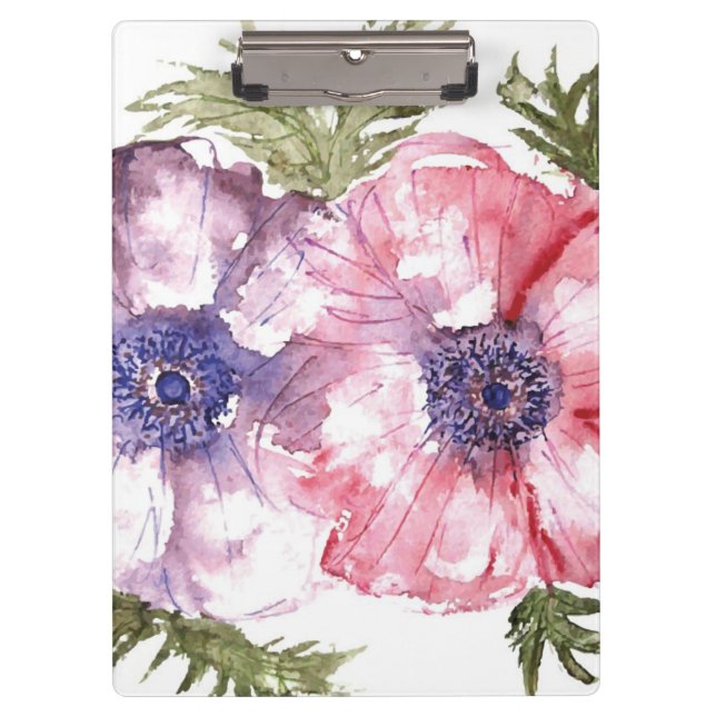 Watercolor flowers clipboard (Front)