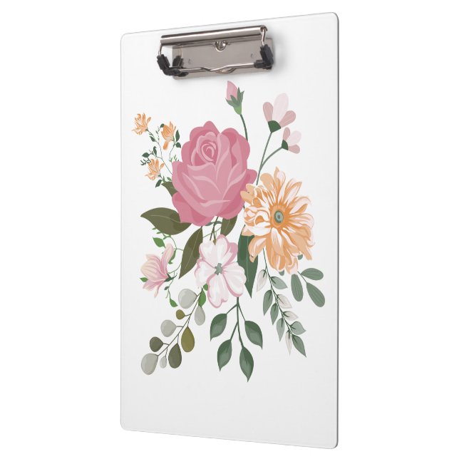 Watercolor flowers clipboard (Left)