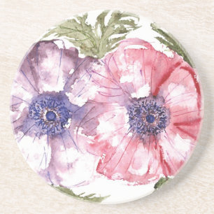 Watercolor flowers coaster