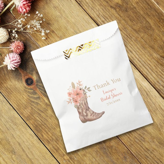 Watercolor Flowers Cowgirl Bridal Shower  Favour Bag (Watercolor Flowers Cowgirl Bridal Shower Favor Bag)