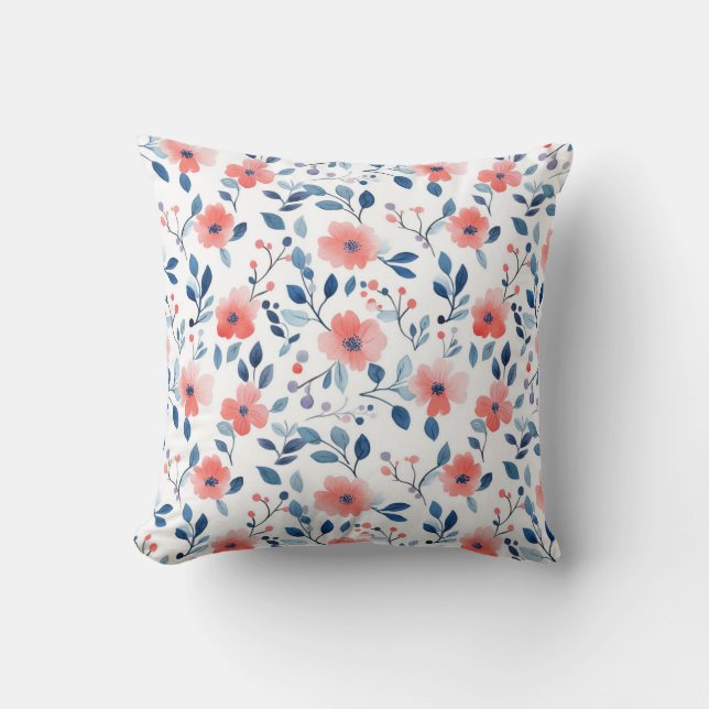 Watercolor Flowers Cushion (Front)