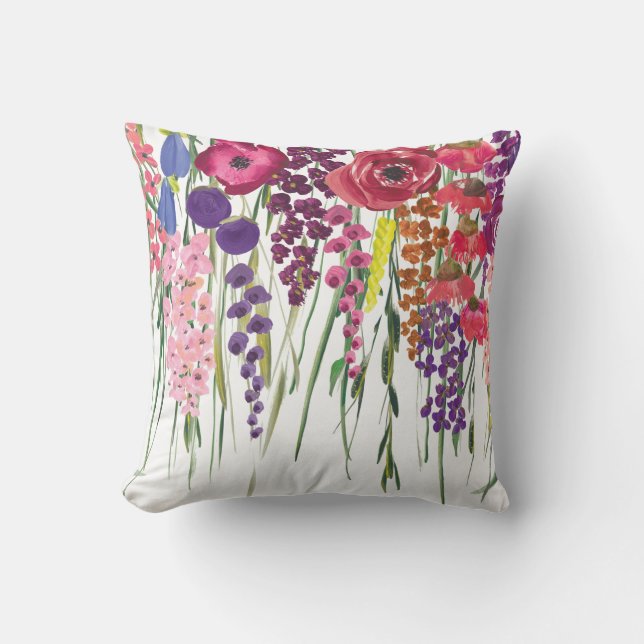 Watercolor Flowers Cushion (Front)