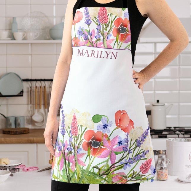 Watercolor Flowers – Custom Birthday Sister Gift Apron (Creator Uploaded)