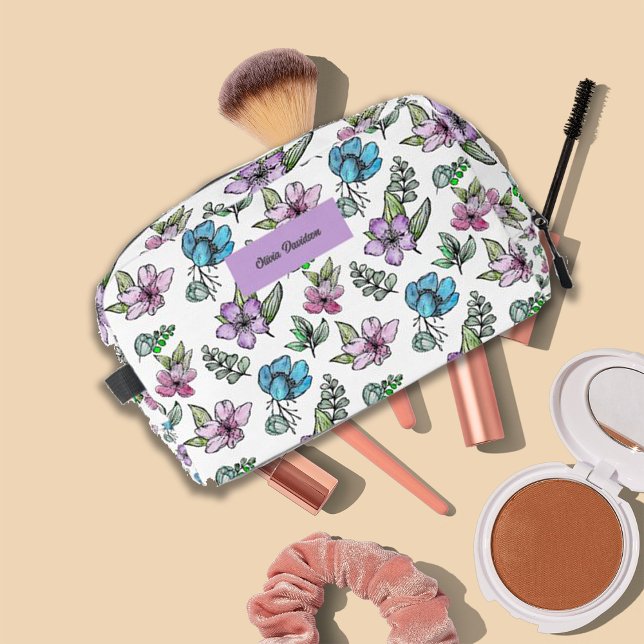 Watercolor Flowers Custom Catchall Pouch (Creator Uploaded)