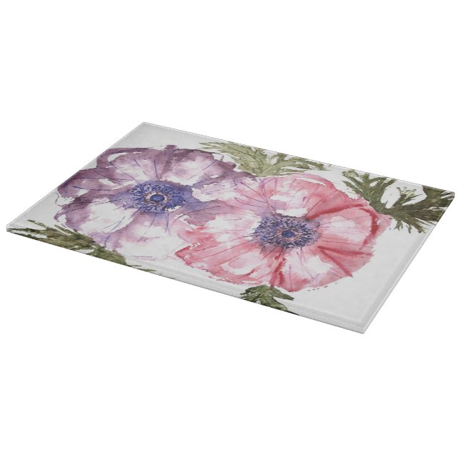 Watercolor flowers cutting board (Corner)