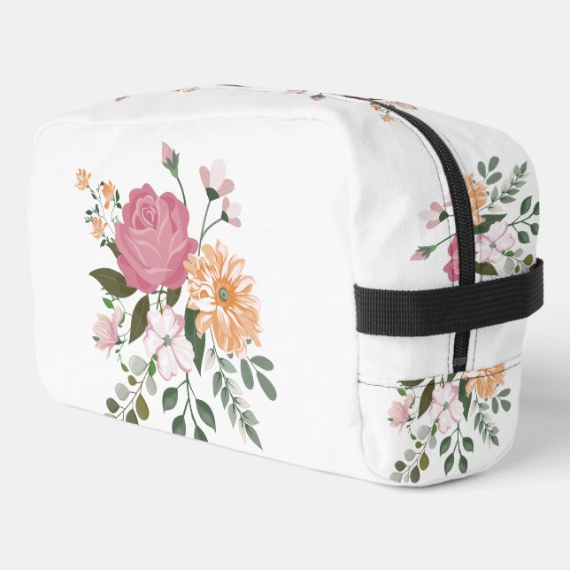 Watercolor flowers dopp kit (Left Corner)