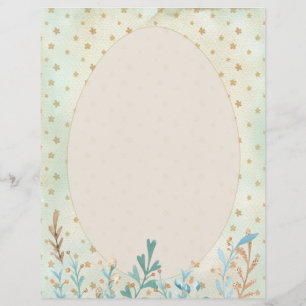 Watercolor Flowers   Egg Shape Stationery Paper