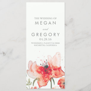 Watercolor Flowers Elegant Trendy Wedding Programs