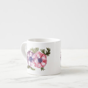 Watercolor flowers espresso cup