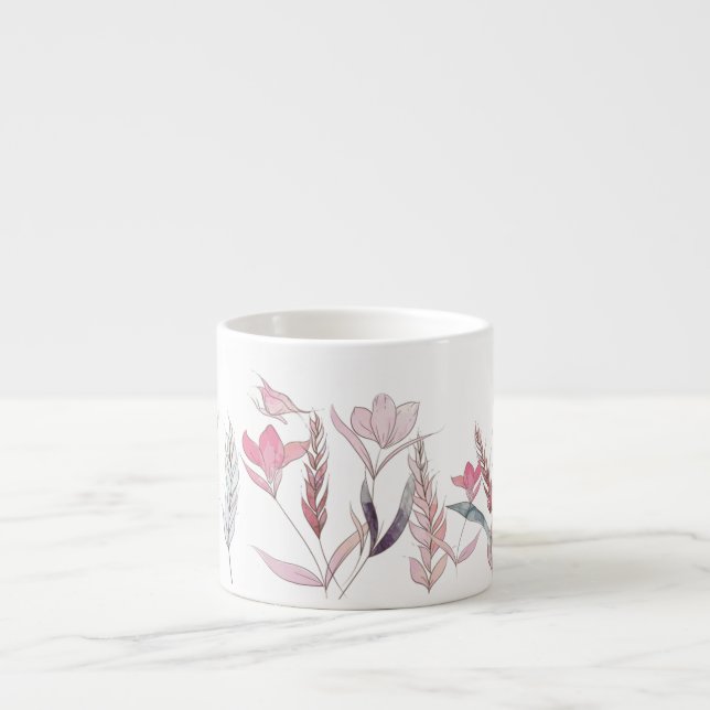 Watercolor flowers espresso cup (Front)