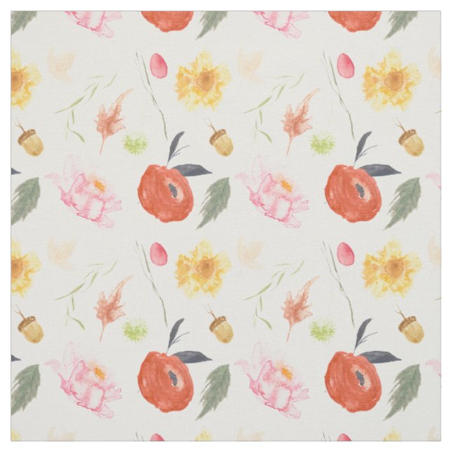 Watercolor Flowers Fabric (Swatch)
