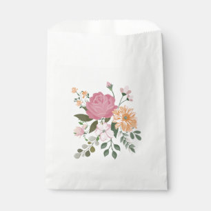 Watercolor flowers favour bag
