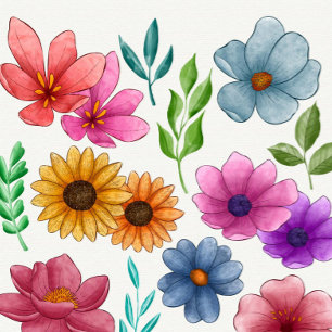 Watercolor Flowers Flip Flops