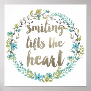 Watercolor Flowers   Floral Calligraphy Quote Poster