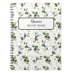 Watercolor Flowers Floral Patterns Recipe Book
