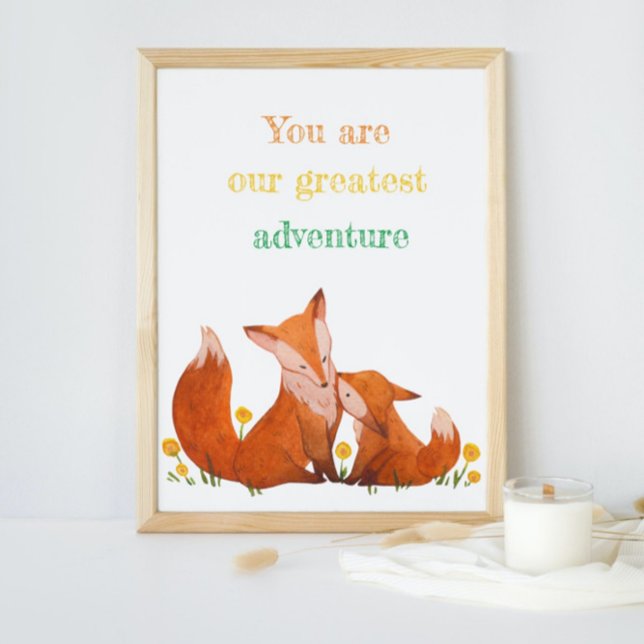 Watercolor Flowers Fox And Cub Quotes Nursery  Poster (Creator Uploaded)