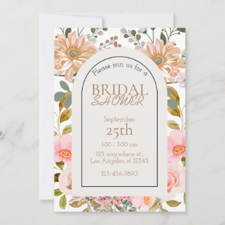 Watercolor Flowers Garden Bridal Shower Invitation
