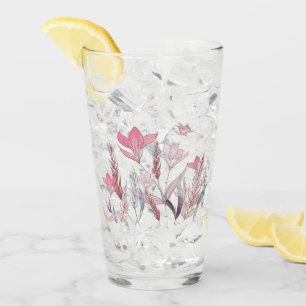Watercolor flowers glass