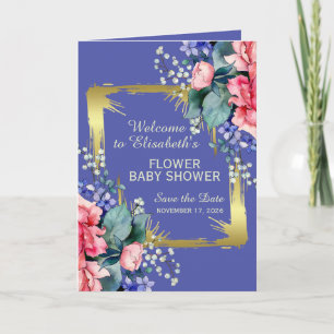 Watercolor Flowers - Golden Frame 10 Note Card
