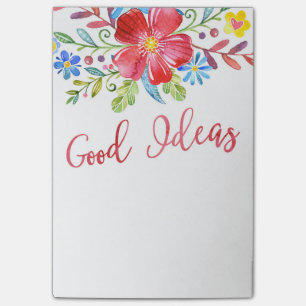 Watercolor Flowers Good Ideas Post-it Notes