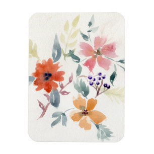 Watercolor Flowers Hand Painted Art Magnet