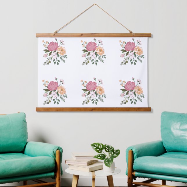 Watercolor flowers hanging tapestry (Living Room)