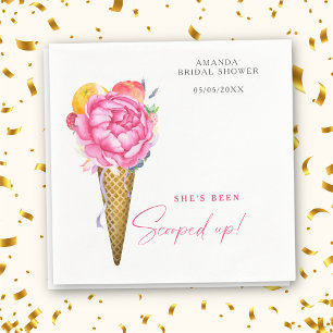 Watercolor FLOWERS ICE CREAM - bridal shower Napkin