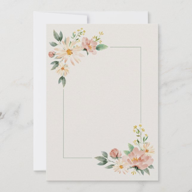 Watercolor flowers invitation (Front)