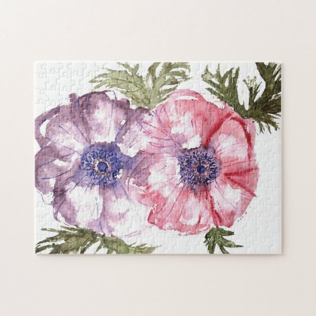 Watercolor flowers jigsaw puzzle (Horizontal)