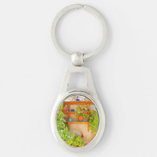 Watercolor flowers key ring